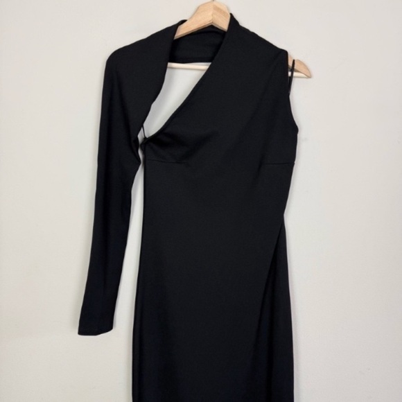 Marcella NYC Manhattan Dress Gown One Shoulder Maxi Ponte Fabric Size Small - Picture 14 of 17